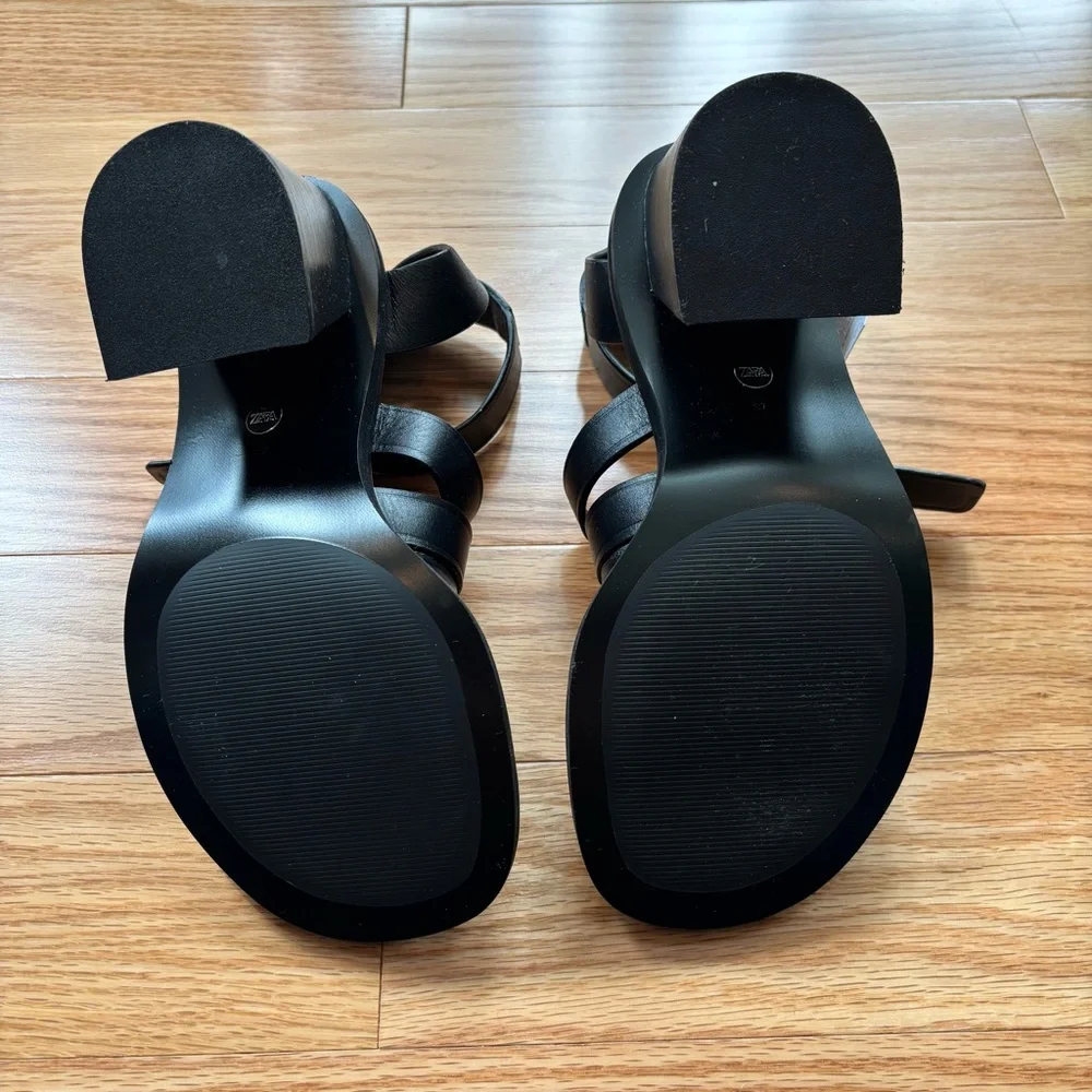 Zara Strappy Black Sandals for Women - Picture 4 of 12